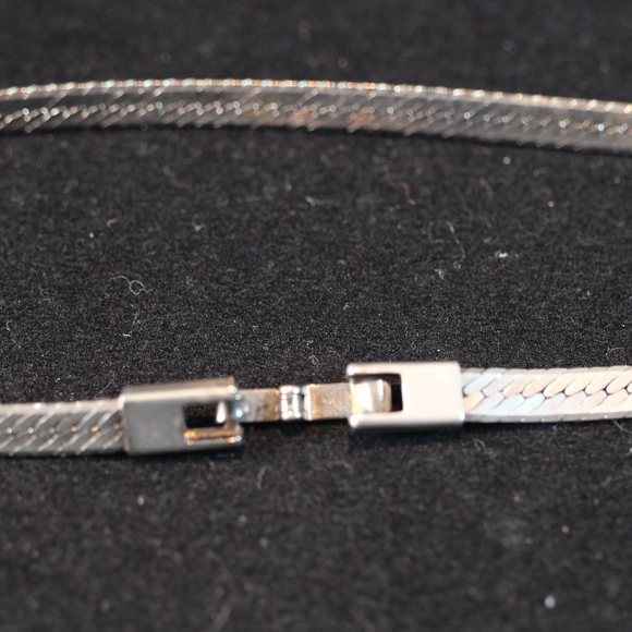 Sterling Silver 925 Herringbone Chain Necklace - Picture 4 of 5